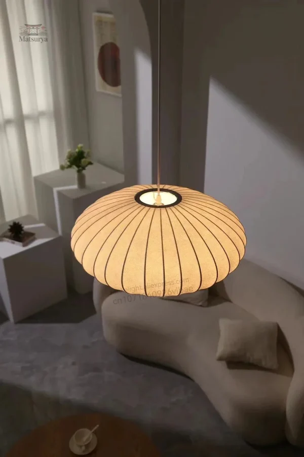 Éclairage japonais ovale, design suspendu