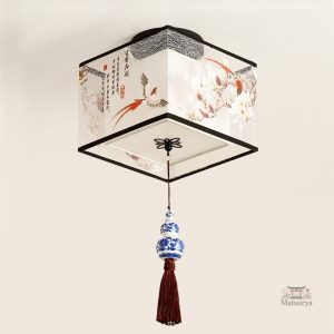 Lampe japonaise traditionnelle en papier et bois