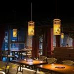 Lampe Japonaise en Bambou au Design Élégant