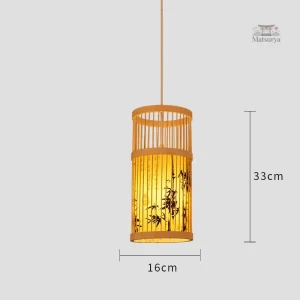 Suspension en Bambou Noir avec Motifs Décoratifs