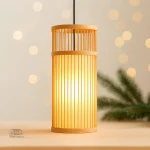 Lampe suspendue en bambou au design minimaliste japonais