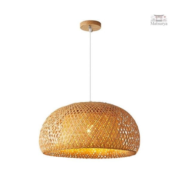 Lampe japonaise en bambou - Design suspendu naturel