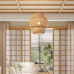 Lampe suspendue en bois au design japonais minimaliste