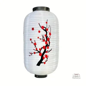 Lanterne japonaise en blanc, accessoire décoratif de jardin
