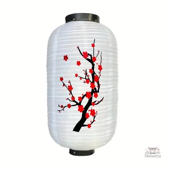 Lanterne japonaise en blanc, accessoire décoratif de jardin