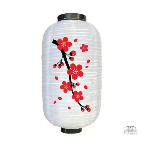 Lanterne japonaise aux fleurs blanches élégantes
