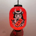 Lanterne japonaise chat noir décorative