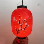 Lanterne japonaise rouge sakura traditionnelle