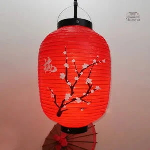 Lanterne japonaise rouge sakura traditionnelle