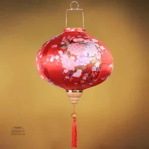 Lanternes japonaises décoratives avec motifs de fleurs