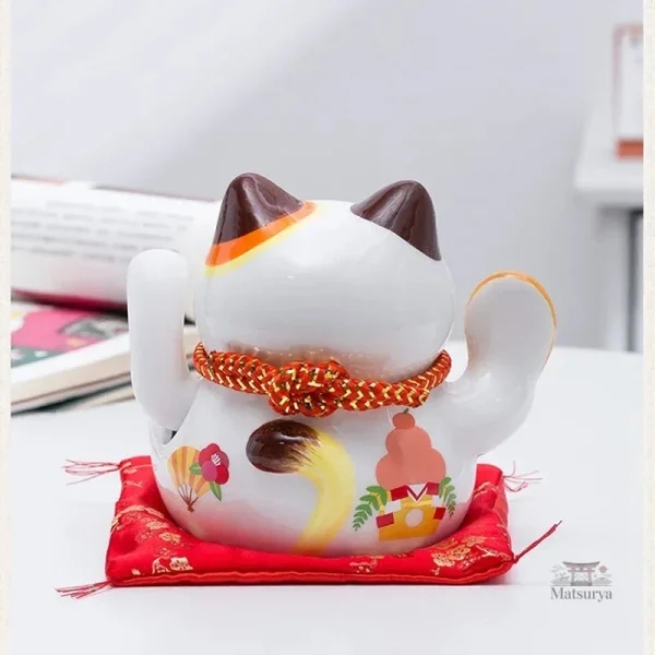 Maneki Neko en céramique avec patte levée