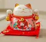 Maneki Neko rose en céramique
