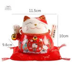 Maneki Neko rouge, objet décoratif asiatique