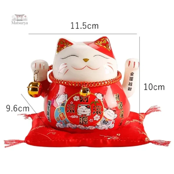 Maneki Neko rouge, objet décoratif asiatique