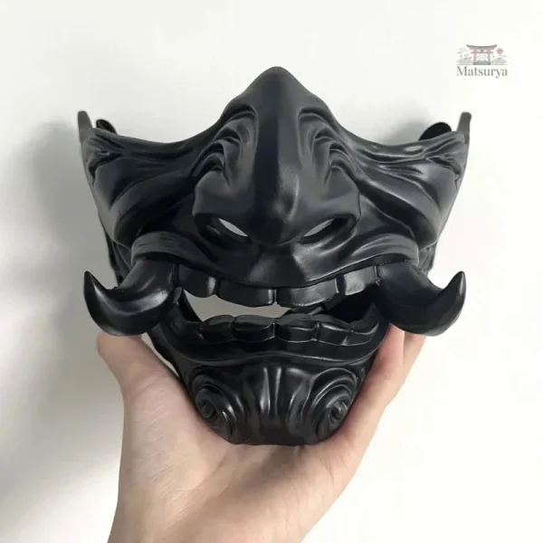 masque-demon-japonais-1-1 Masque Démon Japonais traditionnel en bois sculpté