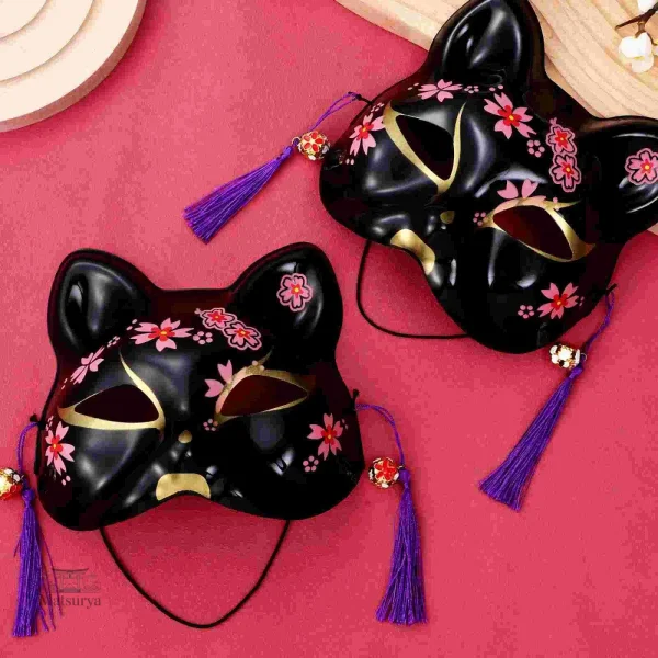 Masque Chat Noir avec motif Sakura