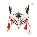 Masque kitsune artistique, représentant un esprit renard