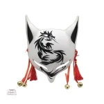 Masque kitsune en tissu, pour performances théâtrales