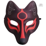 Kitsune Noir, masque japonais traditionnel en design unique