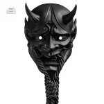 Masque en tissu noir inspiré de la culture japonaise