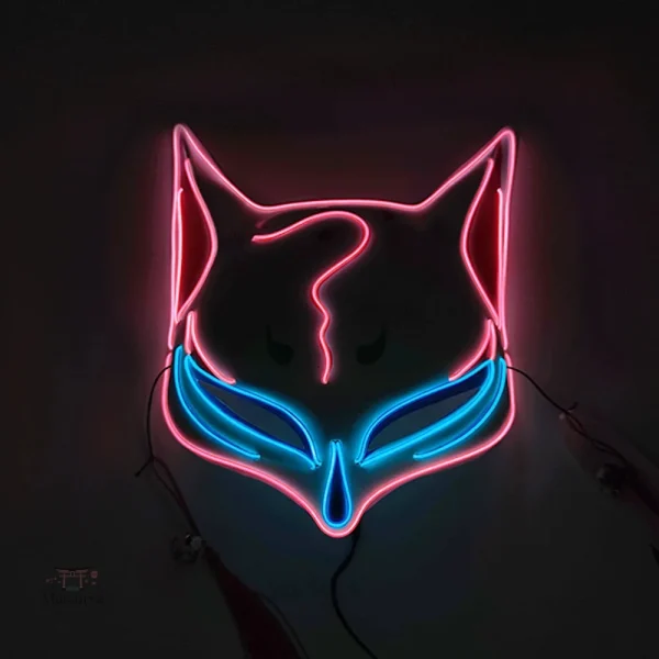 masque-japonais-renard-neon-led-1 Masque Japonais Renard LED Néon