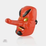 Masque japonais tengu traditionnel en bois sculpté
