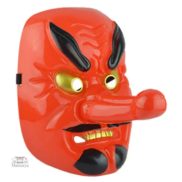 Masque tengu aux traits expressifs, art japonais unique