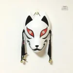 Masque japonais inspiré du renard, décoratif