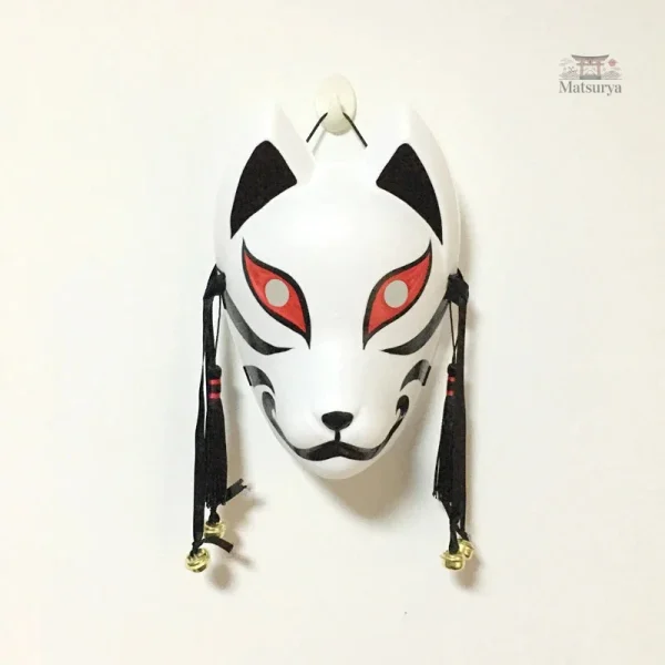 Masque japonais inspiré du renard, décoratif
