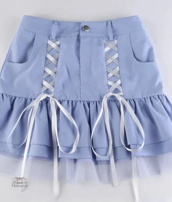 Jupe japonaise courte avec design vintage élégant