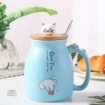 Mug décoratif avec motif de chat asiatique