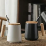 Mug japonais avec couvercle en céramique