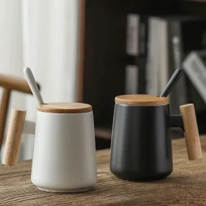 Mug japonais avec couvercle en céramique