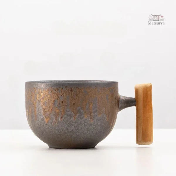 Mug japonais avec poignée en bois - vue 6