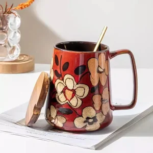 Mug fleuri japonais élégant et traditionnel