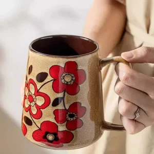 Mug japonais avec motif floral coloré