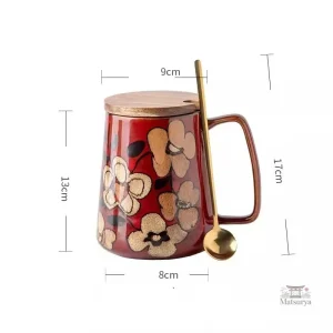 Mug décoratif japonais aux fleurs délicates