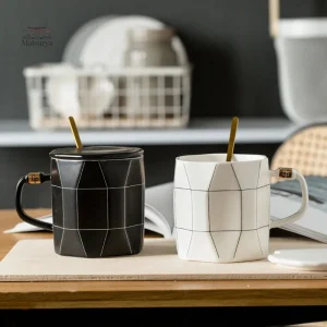 Mug Japonais Géométrique avec couvercle