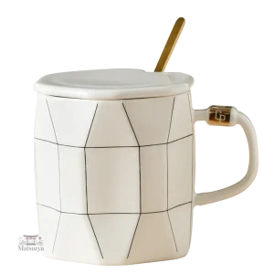 Mug avec couvercle, style japonais contemporain