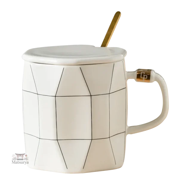 Mug avec couvercle, style japonais contemporain