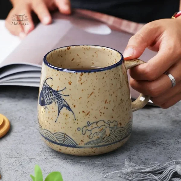 mug-japonais-vagues-vintage-1 Mug Japonais Vagues Vintage en céramique artisanale