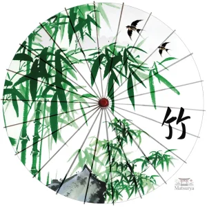 Ombrelle japonaise en bambou vert élégante et légère