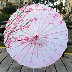Ombrelle Japonaise Blanche élégante pour la protection solaire