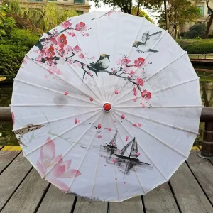 Ombrelle Japonaise, design délicat et raffiné en blanc