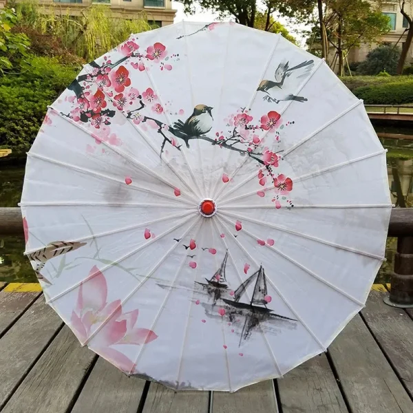 Ombrelle Japonaise, design délicat et raffiné en blanc
