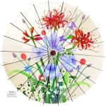 Ombrelle Japonaise Chrysanthème élégante et colorée