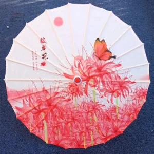 Détails de l'ombrelle japonaise avec motif Higanbana