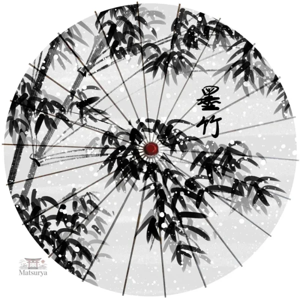 ombrelle-japonaise-noir-et-blanc-design-1 Ombrelle Japonaise Noir et Blanc Design élégante