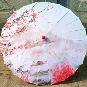 Ombrelle japonaise paysage avec motifs de sakura