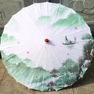 Ombrelle Japonaise Verte Nature élégante et raffinée